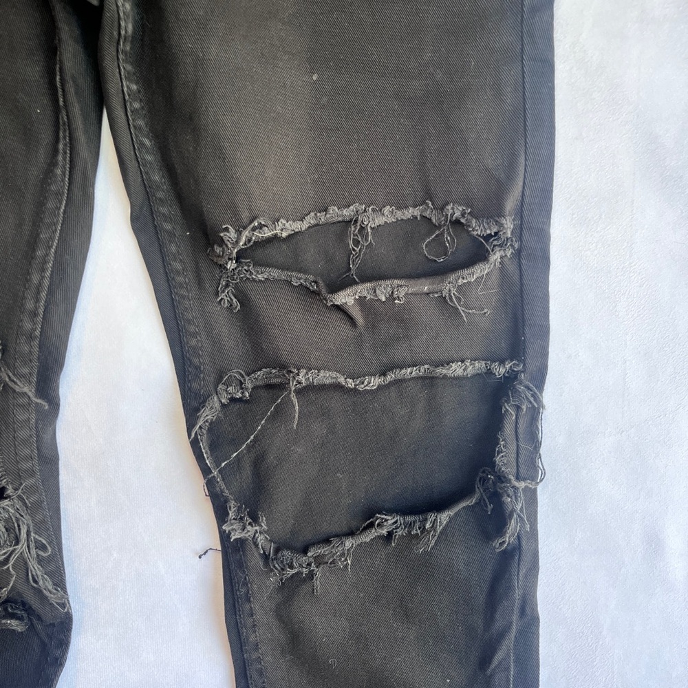 Men's Black KDNK distressed jeans 32/32 - Picture 3 of 7
